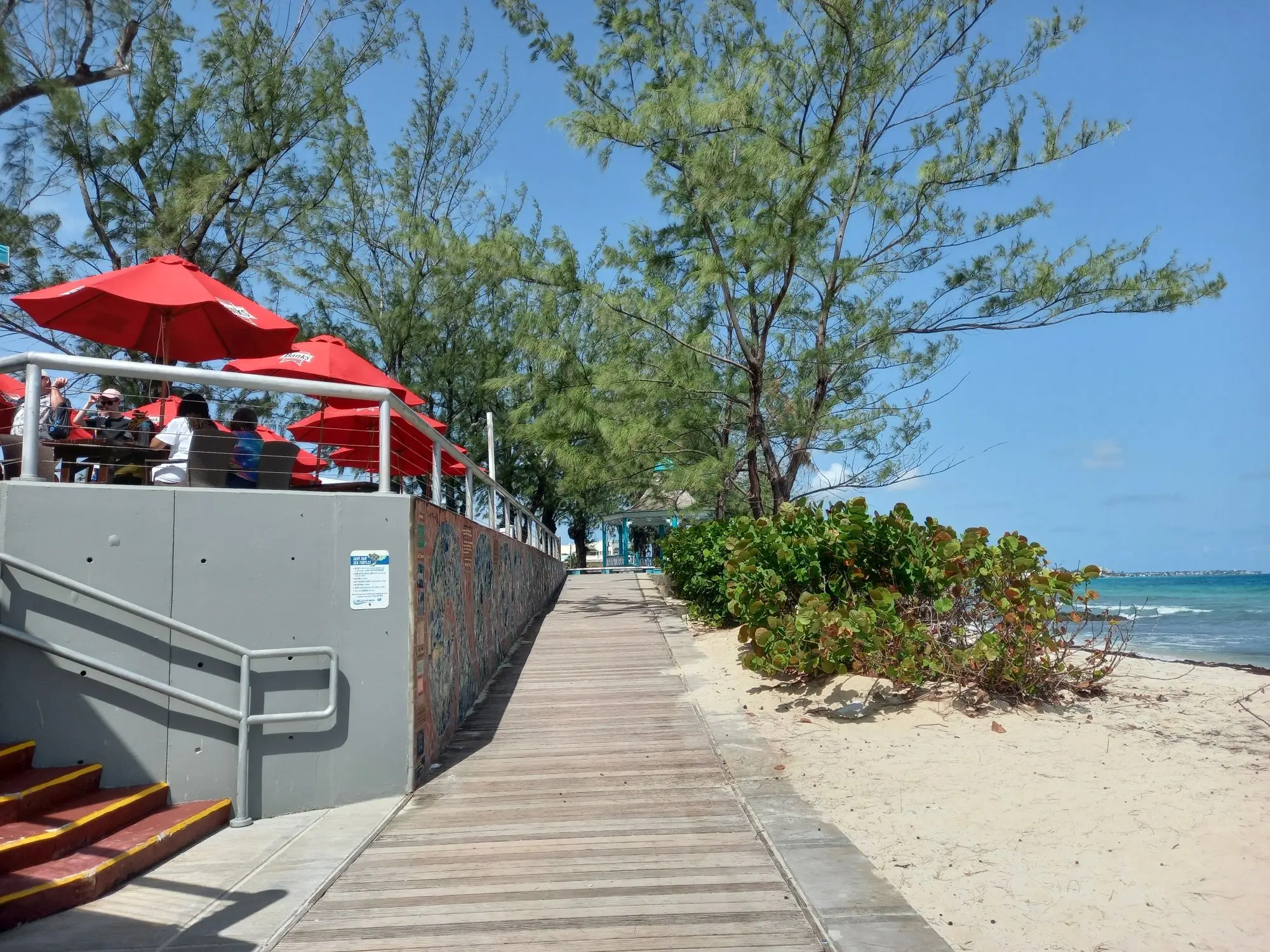 Approaching Blakeys - a restaurant and bar overlooking the boardwalk