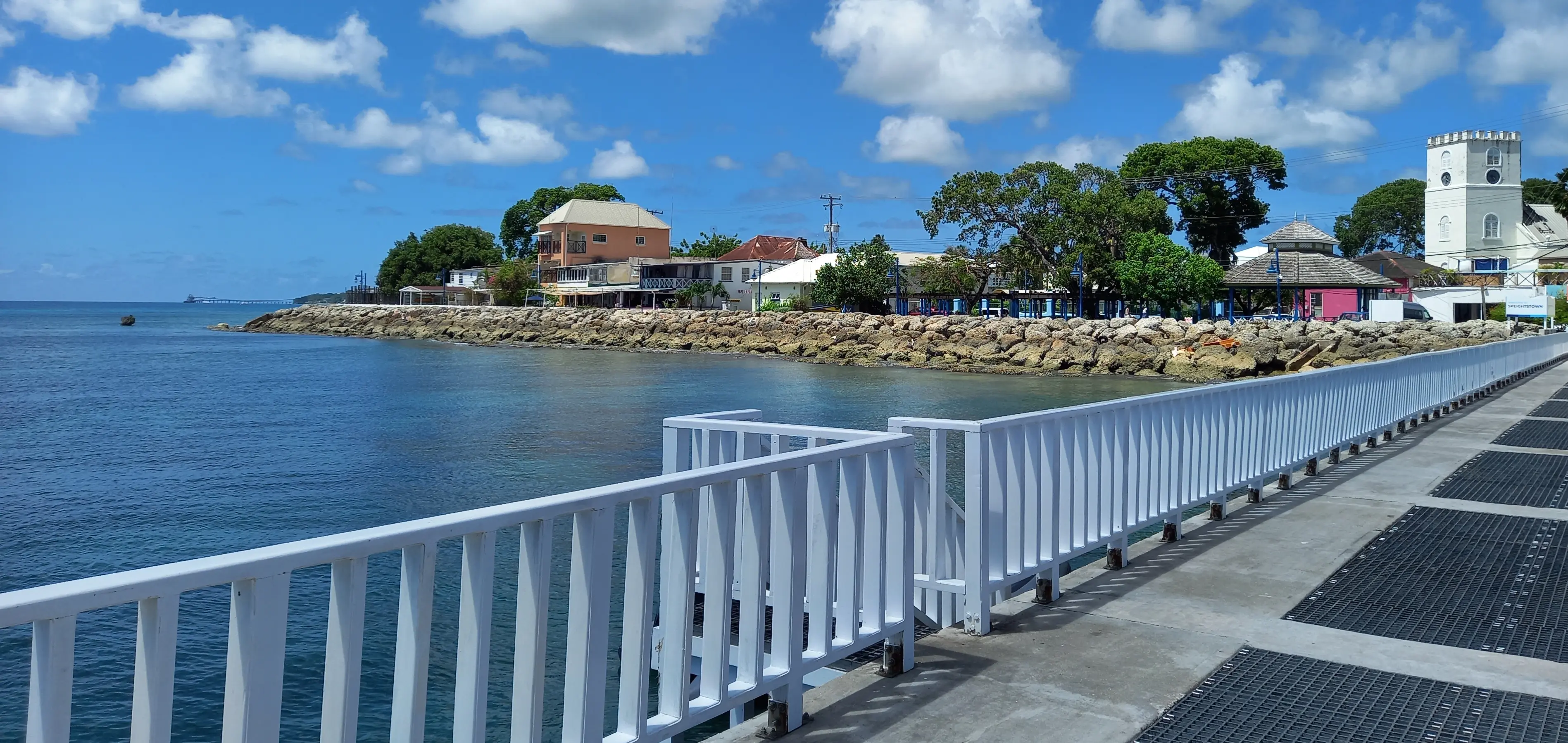 Panoramic view from the jetty of the northern end of the boardwalk and esplanade